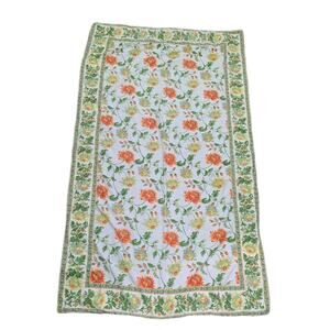 April Cornell Yellow Floral French Country Tablecloth Cotton Vibrant 53 X 93"